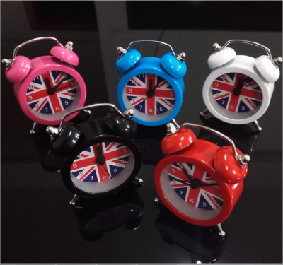 Factory Direct Sales Hot Sale Union Flag British Style Novelty Mini Metal Little Alarm Clock 5.0 Mini Alarm Clock