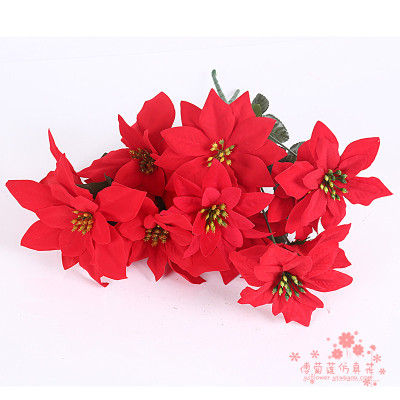 Authentic Red Christmas flowers flowers flower simulation red pot factory direct wholesale