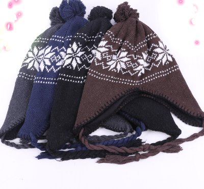 Foreign trade woolen earthing hat will be the military hat double-layer jacquard children yiwu factory European and American tail goods.