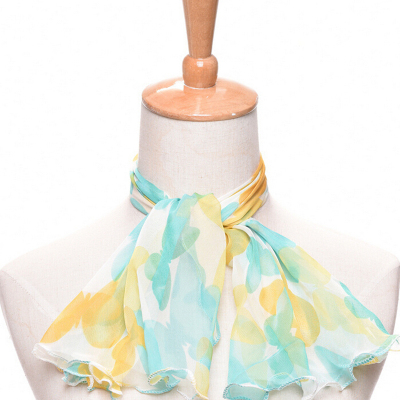 Georgette printing scarves female decorative stringy selvedge kerchief 