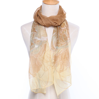 The new taper print scarf fashionable mesh silk scarves beach towel shawl.