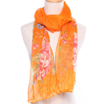 Mesh long silk scarves, European and American fashion print decorative scarf, is suing sun cover.