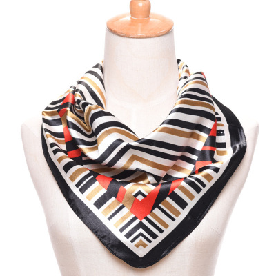 Striped large square scarf, South Chesapeake spring and autumn scarf, decorative Striped silk scarves.