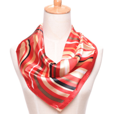 silk kerchief simple stripe decorative silk scarf