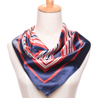 Han edition stripe printed small square moonlight silk business ACTS the role of silk scarves