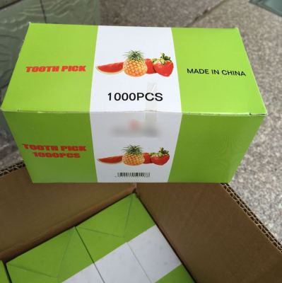Bamboo single paper packaging toothpick box 1000