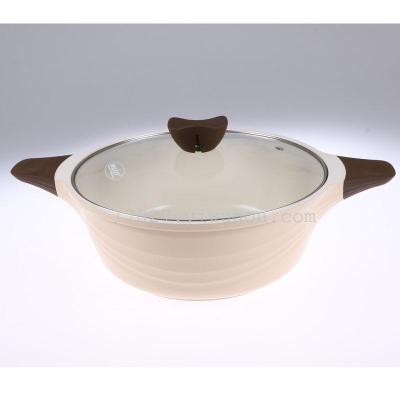 Hot sell aluminum non-stick soup pot double ear ceramic non-stick soup pot double ear ceramic soup pot