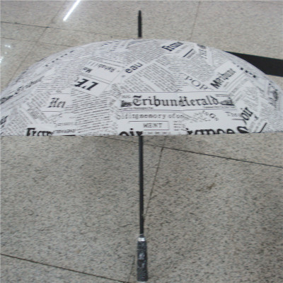 Beautiful Newspaper Umbrella Hand Umbrella Fresh Pattern Straight Umbrella Super Strong Rain-Proof Sunny Umbrella Sunshade Umbrella