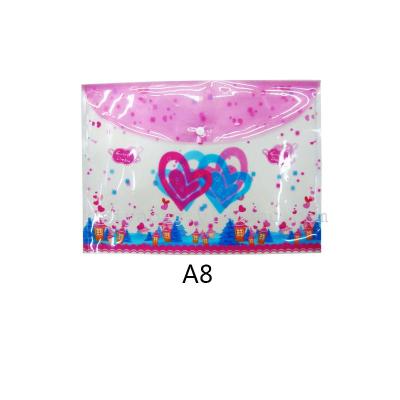 Double heart pattern A4 file PP file protection snap bag