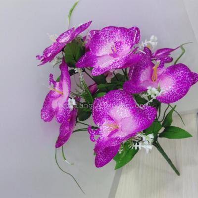 Factory direct simulation of plants rose bouquet of interior decoration supplies 9 false head of Phalaenopsis