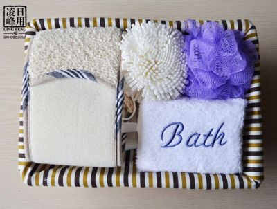Gift baskets bath bath set essential 5 piece flower Bath Bath Gift Set