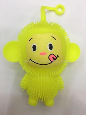 The new monkey H naughty monkey spit tongue flash light hair animal flash toy