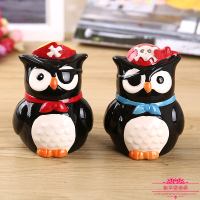 Pirates of the owl Ceramic Piggy sweet gift cartoon piggy bank