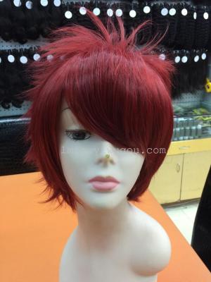 Fashion short wigs cosponed headsets can be ironed and rolled directly by manufacturers
