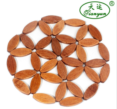 Hollow Brown Bamboo Wood Placemat Daily Necessities Tableware Fashion Simple Simple