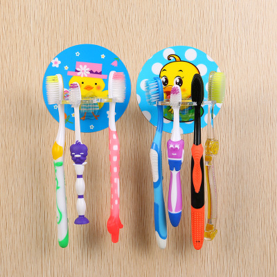 Creative traceless toothbrush holder, cartoon suction wall type non - stick toothbrush holder, lovely these reusable toothbrush holder