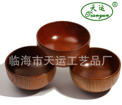 Tianyun Craft Daily Necessities Tableware Classic Solid Wood Children's Anti-Scald Wooden Bowl