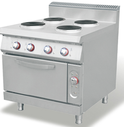 Landing four head disc cooking stove with oven cabinet.