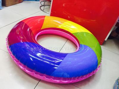 Toys inflatable toy children swimming ring thickening adult rainbow circle fluorescent ring