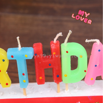 English letter birthday candle colored candles party supplies