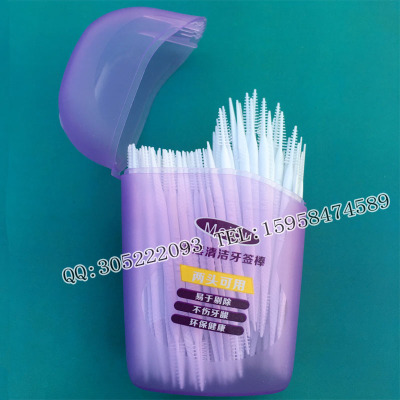 Plastic toothpick with brush bristles stab PP oral care 200