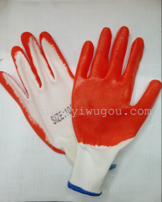 PVC Rubber Coated Gloves Thirteen Needle Ding Qing Labor Protection Gloves Hardware Tools