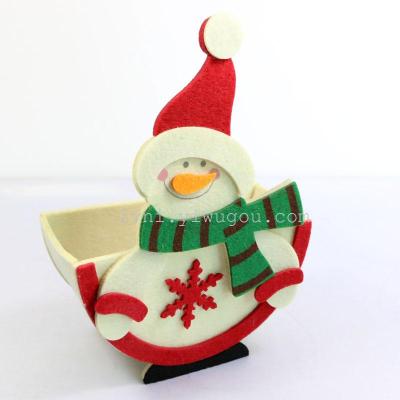 Non woven Christmas Gift Bag Christmas boat shaped Snowman candy gift decorative gift bag