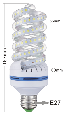 E27/B22- spiral -LED lamp -20W