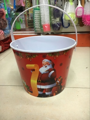 Manufacturers direct large and small plastic popcorn bucket with a lid anti-moisture popcorn bucket Christmas popcorn bucket