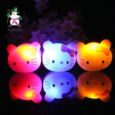 Selling Hello Kitty cartoon creative luminous ring ring ring multi-color flash flash