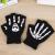 Skull Pattern Half Finger Open Finger Gloves Wool Tide Korean Acrylic Rubber Printing Half Finger Gloves