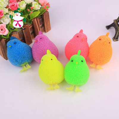 Hot children flash toy ball with rope light emitting chick flash toy vent ball