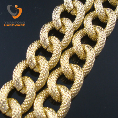 Yuantong Hardware Supply Latest Fashion Ornament Accessories Aluminum Grinding Chain, Pattern Aluminum Zipper