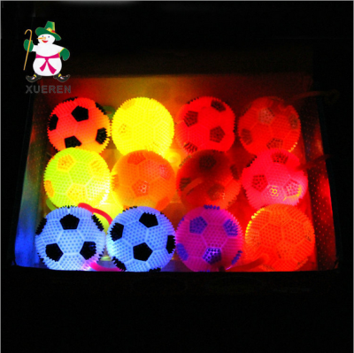 Children's toys to spread the hot flash football gadgets whistle 6.5cm luminous toy elastic massage ball