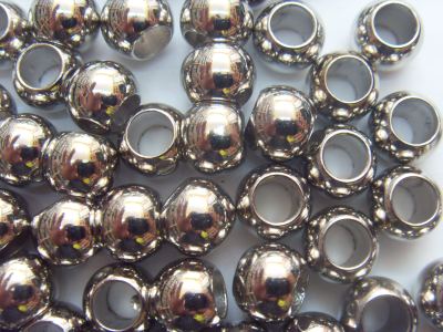 Hand - made beads accessories wholesale ABS plating 12 mm round beads gold large hole plating beads