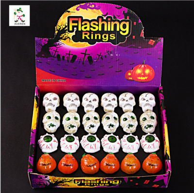 The new creative light color Flash Halloween Ghost head ring luminous toy children LED toys wholesale