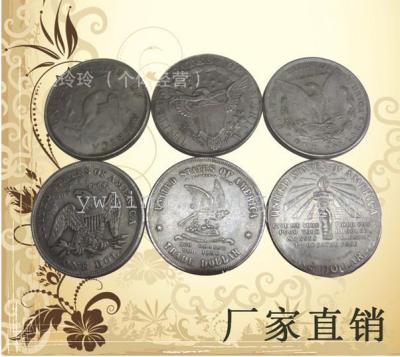 The supply of metal crafts antique silver 3.8cm silver plated iron foreign currency