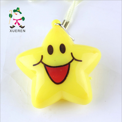 Factory direct selling stall smiling star flash pendant colorful luminous toy wholesale