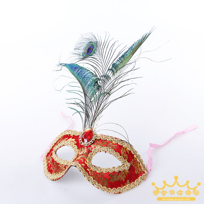 Holiday supplies fancy dress ball mask top peacock feather mask