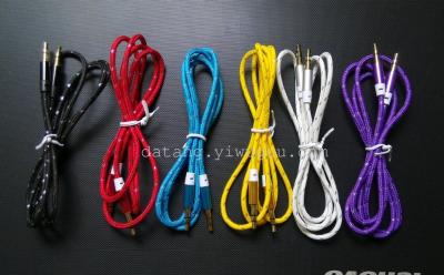 Metal head 3.5 male to male Nylon Braided wire AUX car line