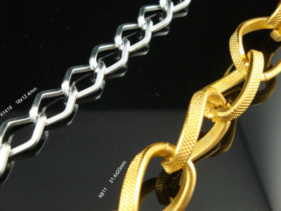 Manufacturers Supply Golden Flat Floss Chain Golden Handbag Aluminum Zipper Fashion New