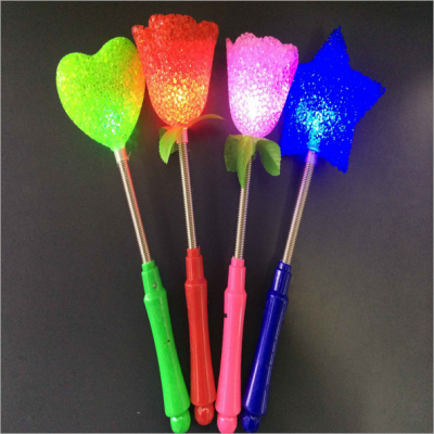 Factory direct wholesale hot flash glow stick glow stick stars rose heart-shaped hair hanging rod