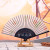 Special women's exquisite head green bamboo fan Japan and South Korea Portable Ladies Folding Gift fan