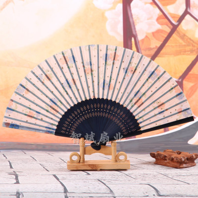 Special women's exquisite head green bamboo fan Japan and South Korea Portable Ladies Folding Gift fan