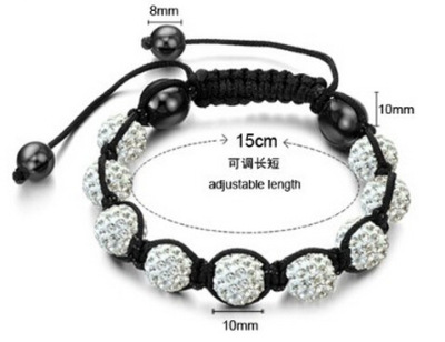 10mm 9 diamond soft pottery diamond ball weaving xiangbala bracelet wholesale