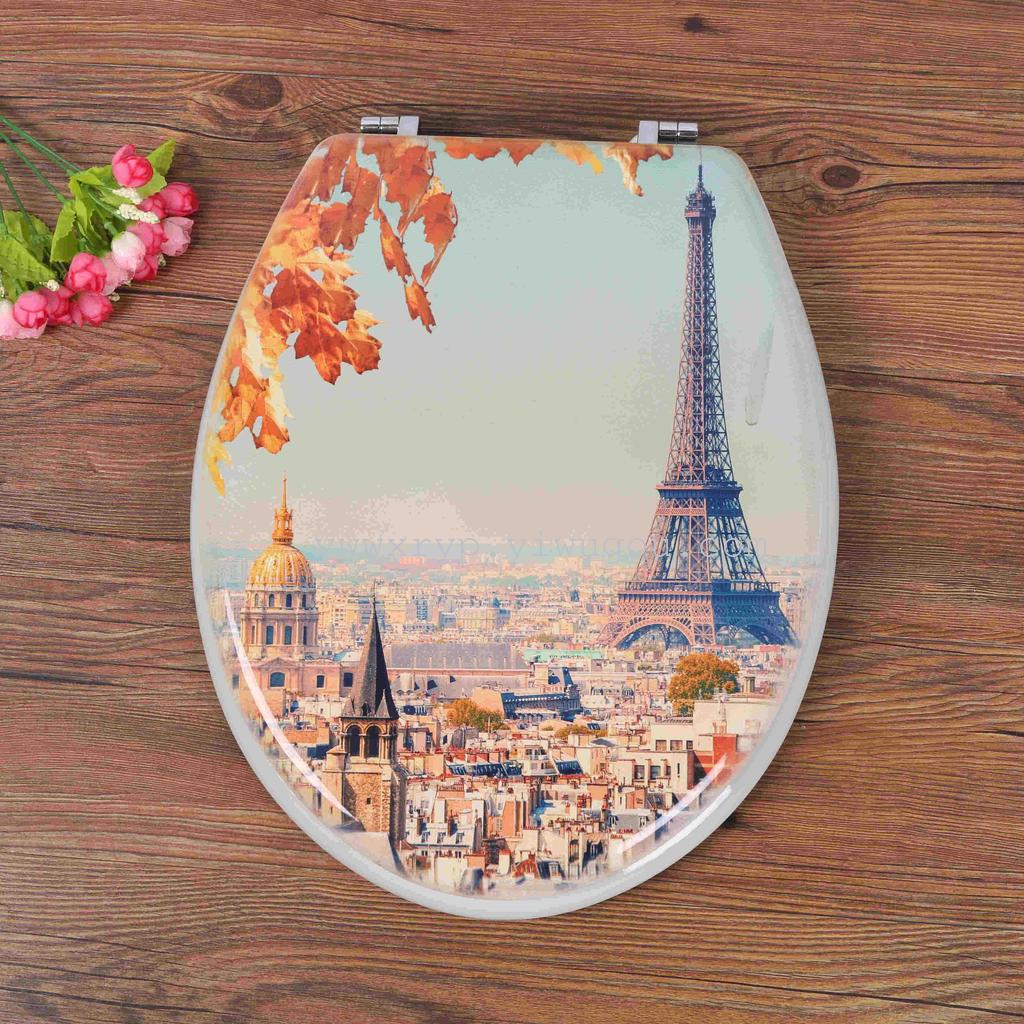 单面印花MDF 马桶盖18寸成人马桶座垫圈