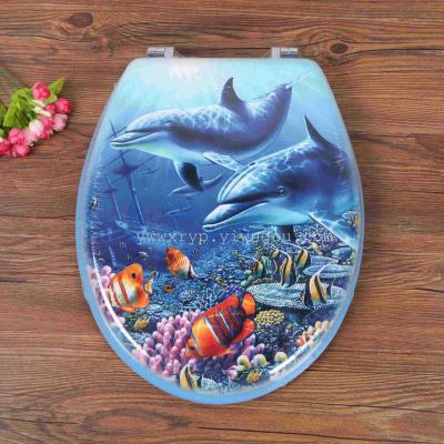 Double sided printing MDF toilet cover 18 inch adult toilet seat ring toilet lid