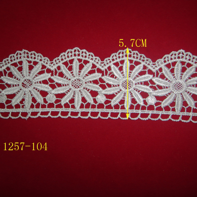 Manufacturers selling clothing materials lace lace sun flower lace embroidery pattern of polyester water soluble