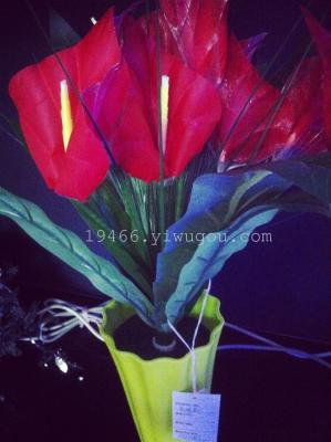 Manufacturers selling green ceramic vase flower rich fiber lantern bedside night light Home Furnishing decoration lamp