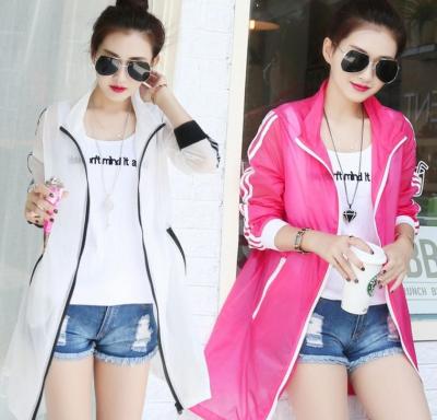 Summer Zhongchang sunscreen sunscreen clothing long sleeved clothing female size MS UV thin coat